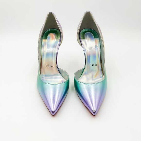 Christian Louboutin Iriza Pumps 100 Ombré Iridescent Heels EU 37.5 US 7.5 - Picture 3 of 14